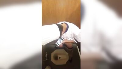 Cook in the Toilet: A Public Handjob Adventure