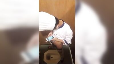 Cook in the Toilet: A Public Handjob Adventure