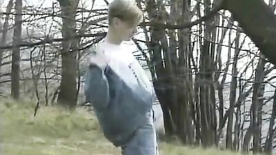 Young Blond Boys Going Up Country: Outdoor Solo Handjob Fun!