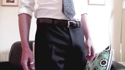 Young White Shirtless Hunk: Cock and Ass Exposure