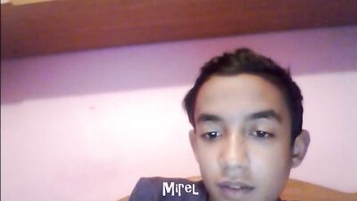 Latino smooth boy: Cum Shots Handjob in the bathroom!