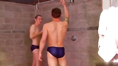 Young Shy Boy Meets Huge Cock in the Locker Room: A Skinny Boys First Time