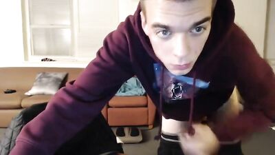 Gay Porn: Big Dick Wank and Cum on Cam!