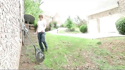 Massive Cock Gardener Fucks in House - Bareback Oral Cum Shots!