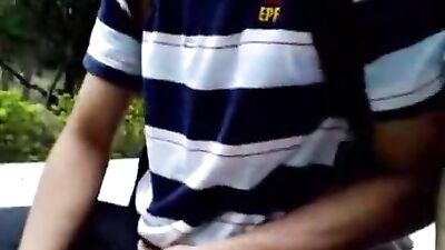 Asian Outdoor Two-Man Action: Straight Friends Dick Touched!