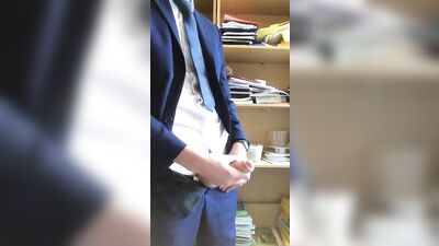 Jerking in school storage room: A hot gay romp with anonymous strangers in the lockers!