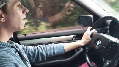 Twink jerking whilst driving