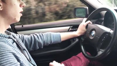 Twink jerking whilst driving