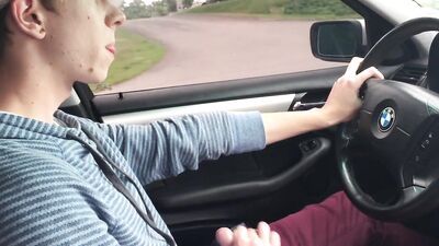 Twink jerking whilst driving