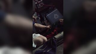 Straight friend spends the night - I suck him he pretends to be asleep but he cums very fast!