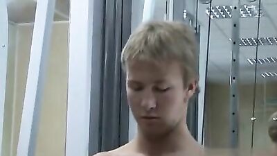 Gay Muscle Jock Working Out Nude and Jacking Off in the Gym