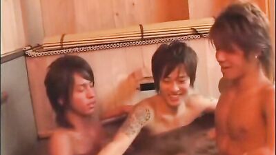 Asian Bareback Cum Shots: A Triple Delight in the Bathhouse