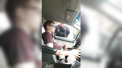 Exposing himself gets him off! - Young hottie cums when guys watch him..