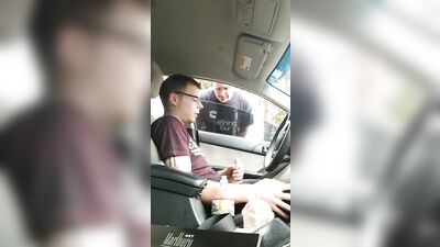 Exposing himself gets him off! - Young hottie cums when guys watch him..