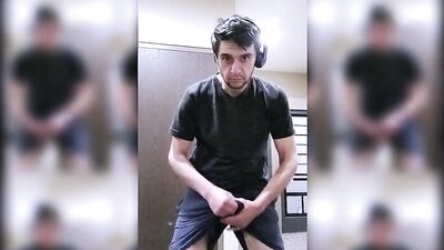 Horny Boy in Desperation Publicly Pees on Himself in the apartment Lobby