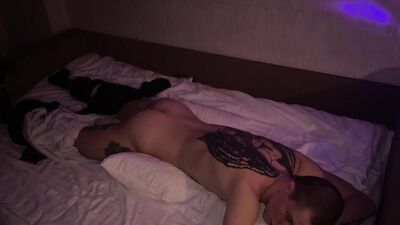 Sit down on his big dick and cum in the ass