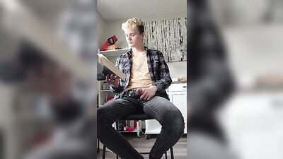 Pissing Amateur Blond Boys Room Delight!