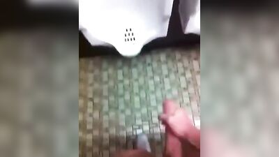 Gay Porn Exhibitionist: Bathroom Bro JO 2 Cum Shots Outside Public Solo!