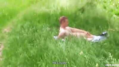 Skinny Dip: Hot Blond Boy with Big Cock Gets Handjob on the Beach ======================================================================