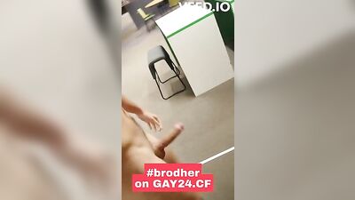 Outdoor Public Jocks: Naked Library Jerks!