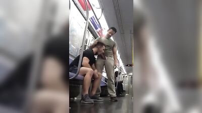 No Cum Train Ride - A Public Handjob Oral Porn Adventure!