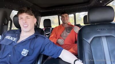 Ass Play In The Car - Two Hunks Go Wild With Each Other in Gay Porn Videos