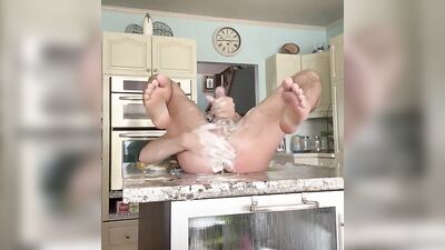 Ari Making a Total Mess in the Kitchen