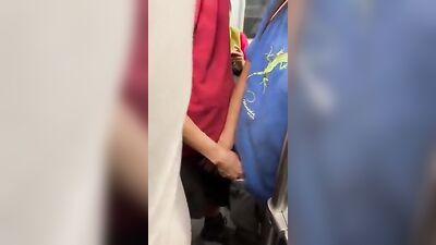 Outdoor Exhibitionism: Public Handjob on the Train!