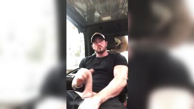 Car Bro JO 11 Interrupted Muscle Amateur Public Outside Solo