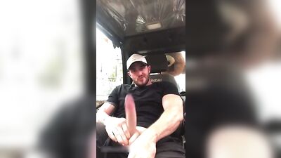 Car Bro JO 11 Interrupted Muscle Amateur Public Outside Solo