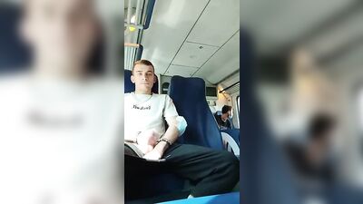 Twinks Quick Orgy on a Bus - Cumming in Public with Friends