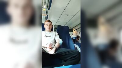 Twinks Quick Orgy on a Bus - Cumming in Public with Friends