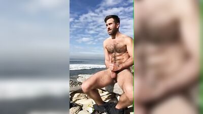 Hairy Public Handjob Amateur Outdoor Solo Jerk Off Cum Shot by Ocean 304!