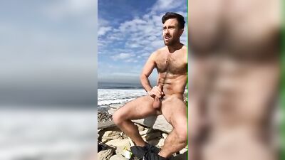 Hairy Public Handjob Amateur Outdoor Solo Jerk Off Cum Shot by Ocean 304!