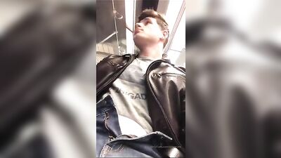 Gay Porn Twink Cumshot on Train OR Subway Slurp! Gay Twink Public Cum