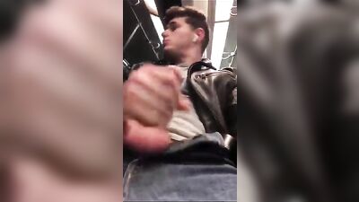 Gay Porn Twink Cumshot on Train OR Subway Slurp! Gay Twink Public Cum