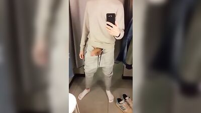Young Twink Cums in Dressing Room on Mirror 292 - Amature Big Cocks Cum Shots Handjob Public Outside Solo