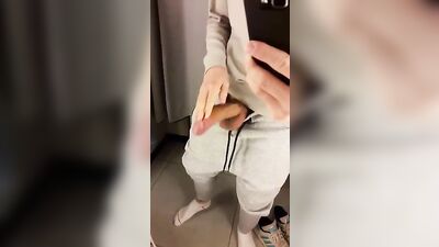 Young Twink Cums in Dressing Room on Mirror 292 - Amature Big Cocks Cum Shots Handjob Public Outside Solo