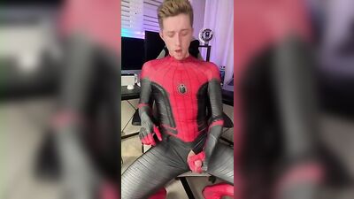 Cum Spidey Twink Again! - Young Amateur Cum Shots & Solo Fun