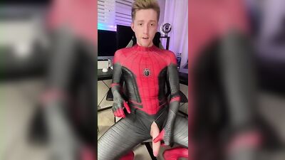 Cum Spidey Twink Again! - Young Amateur Cum Shots & Solo Fun