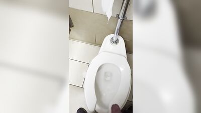 Exposed in Public: Cumming Outside the Bathroom Stall