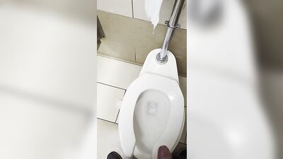Exposed in Public: Cumming Outside the Bathroom Stall