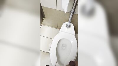 Exposed in Public: Cumming Outside the Bathroom Stall