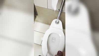 Exposed in Public: Cumming Outside the Bathroom Stall