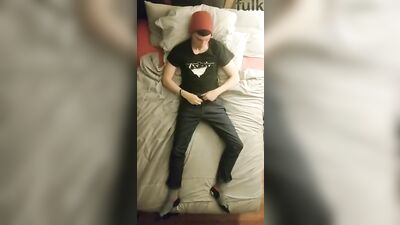 Red Hot Cap Twink Web Cam - Sexy Solo Boys Self-Pleasure