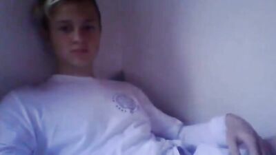 Smooth Frosty Hair Boy Milks Himself in Bed: An ABX Production