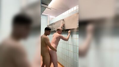 Step Sons Wild Public Shower Adventure with Daddy!