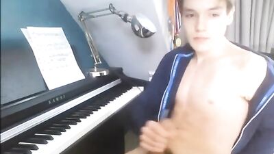 Young Piano Player Exposes His Manhood - Gay Web-Cam Solo