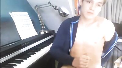 Young Piano Player Exposes His Manhood - Gay Web-Cam Solo
