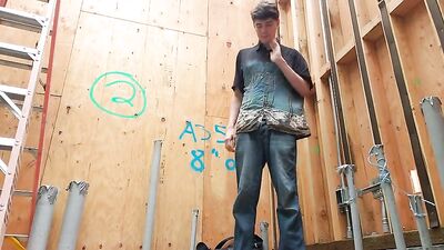 Jerking Off at the Construction Site Again! - A Hot and Steamy Web-Cam Solo with a Twink!